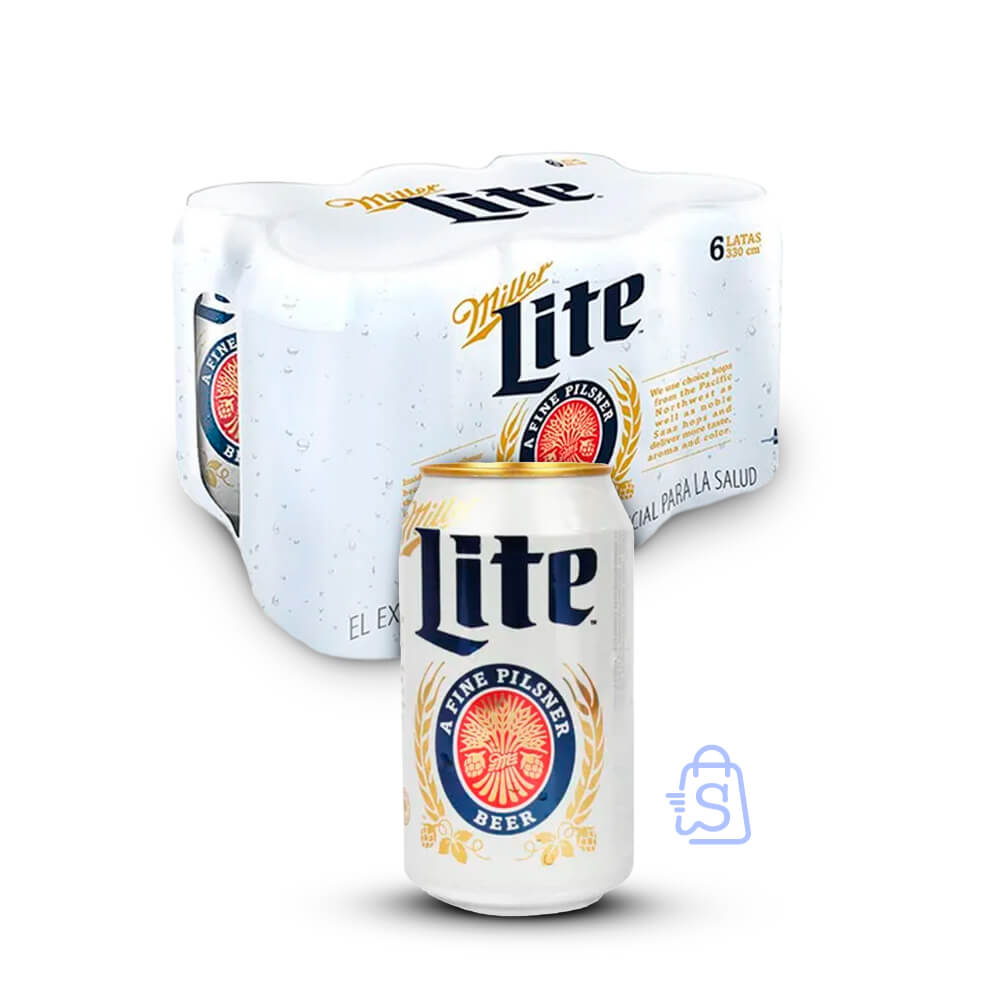 Cerveza Miller Lite Lata 330 ml 6 Pack