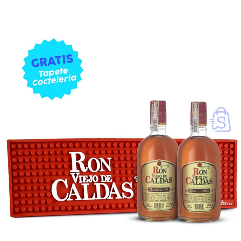 701589 Promo 2 Ron Viejo de Caldas Tradicional 750 ml Tapete Bar min