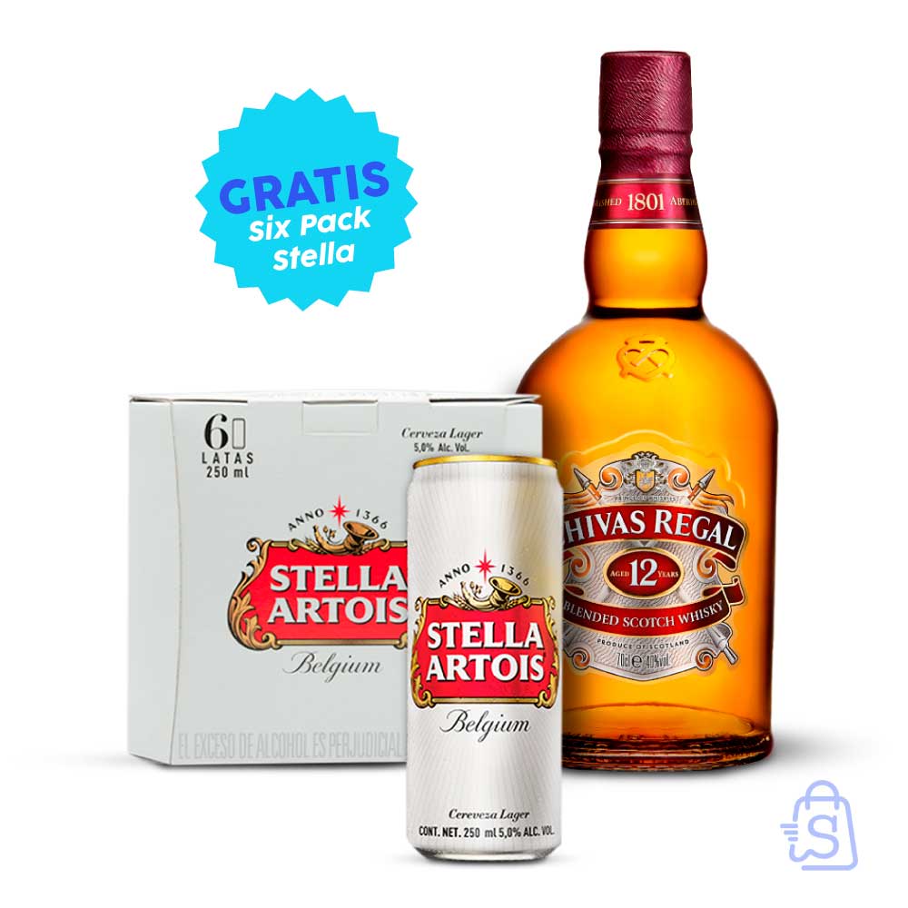 PROMO WHISKY CHIVAS 12 ANOS GRATIS SIX PACK STELLA ARTOIS 269 ML 09